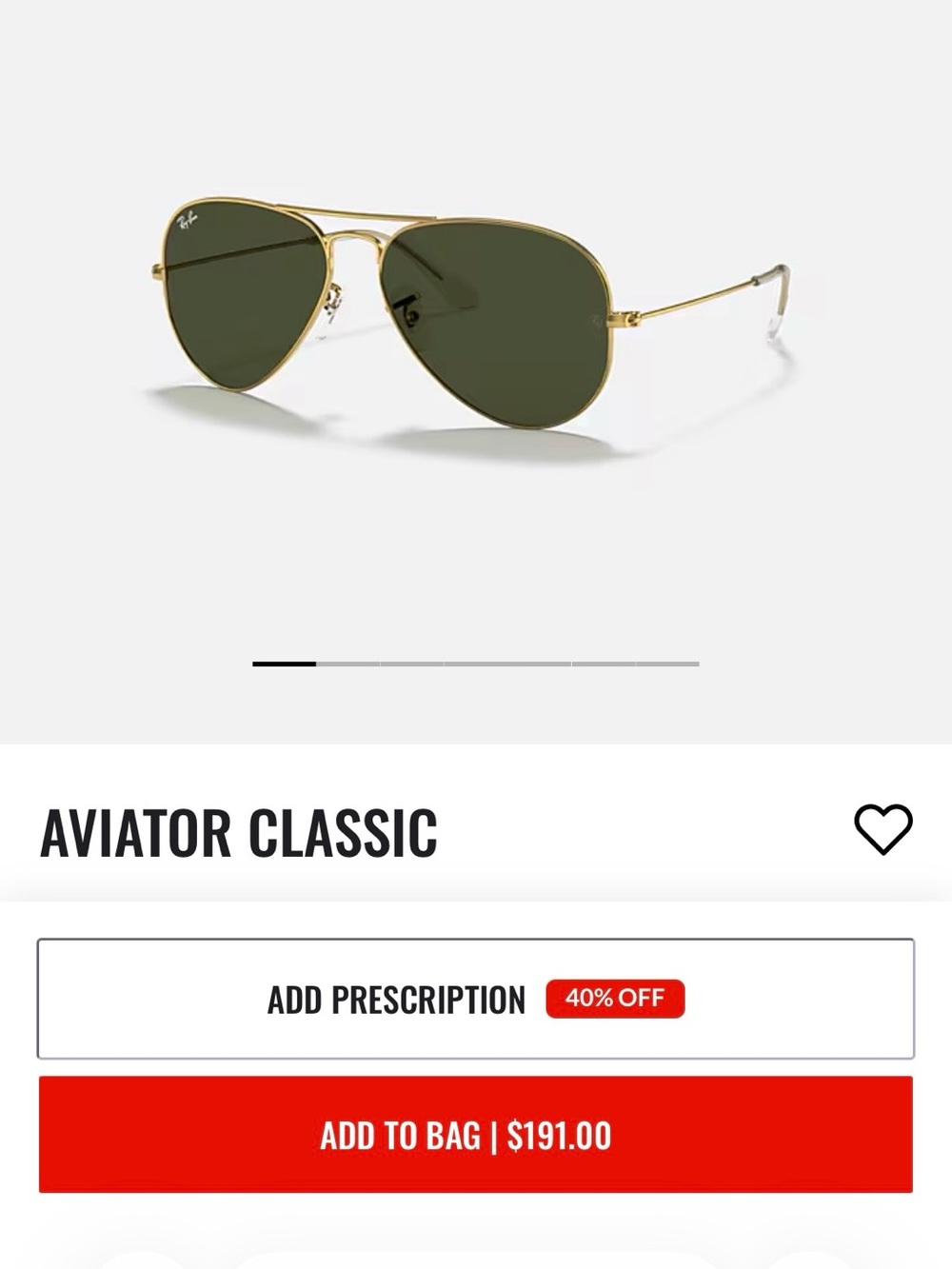 Ray-Ban Aviator Sunglasses — Gold Frame with Green Lenses